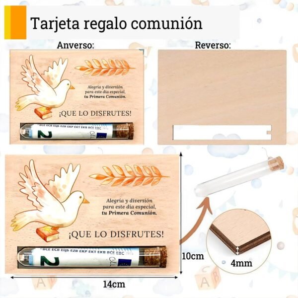 Tarjeta regalo felicitacion, comunión - Imagen 2