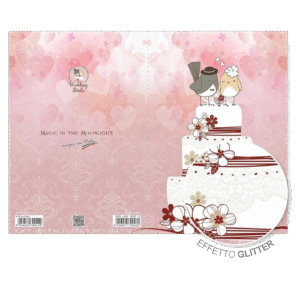 Tarjeta de tarta de boda con sobre para dinero