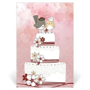 Tarjeta de tarta de boda con sobre para dinero: imagen 2