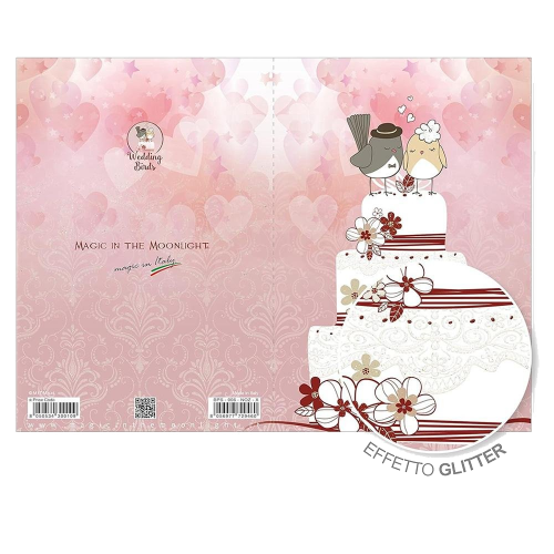Tarjeta de tarta de boda con sobre para dinero
