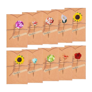 Sobres kraft con flores