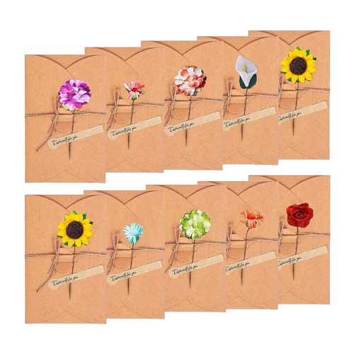 Sobres kraft con flores