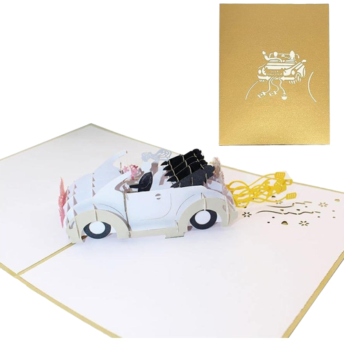 Tarjeta de coche para viajes de boda